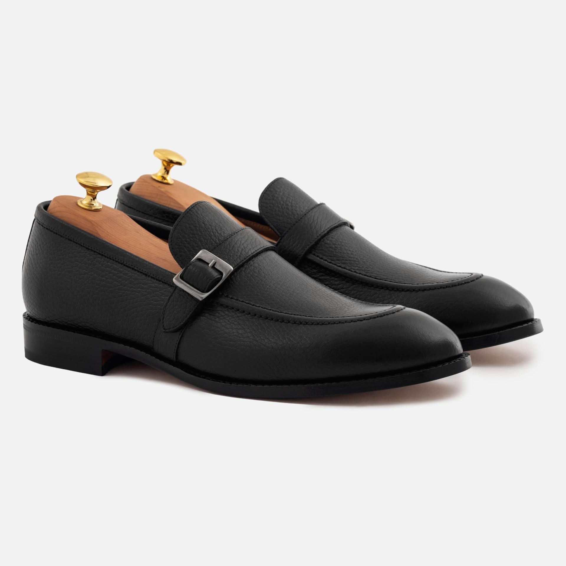 Archie Belted Loafer - Men's Pebbled Leather
